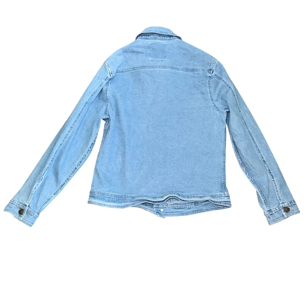 Fried Denim Mens Light Wash Slim Fit Trucker Jacket Blue Size Medium
